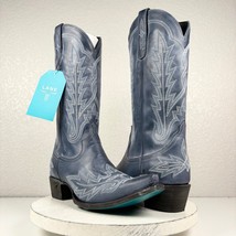NEW Lane LEXINGTON Blue Cowboy Boots 10.5 Leather Western Wear Snip Toe Mid Calf - £207.29 GBP