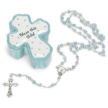 Roman New Baby, .75 H Bless the Child BOY Box with Rosary 2.5 x 2 x 1 inch - $29.98