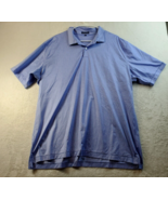 Peter Millar Polo Shirt Mens 2XL Blue Geo Print Knit Short Sleeve Collar... - £22.00 GBP