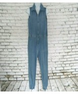 Special A Jumpsuit Womens Small Blue Chambray Jogger Sleeveless Zip Pant... - $29.99