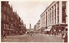 Belfast Ireland Uk High Street~Photo Brown Postcard 1940s - £3.44 GBP