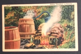 Moonshine Kentucky Still making Mountain Dew Linen Curt Teich Postcard c1940s - $7.99