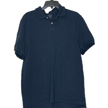 J.Crew Slim Fit Pique Polo Shirt Short Sleeve Henley Black 100% Cotton Men XL - £15.85 GBP