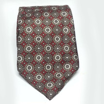 Christian Dior Men Dress Tie 3.5&quot; wide 57&quot; long Made in USA Red Print  - £30.97 GBP