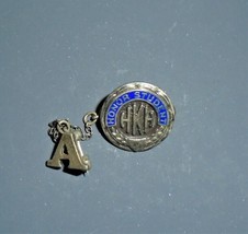 Honor Student Lapel Pin Vintage Sterling Silver Blue Enamel 1940s - £9.46 GBP