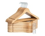 Wooden Coat Hanger, Wood Clothes Hangers 20 Pack, Natural Wood Color, Na... - £36.87 GBP
