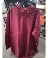 Red Kap Button Up Shirt Mens 3X Maroon Red Long Sleeve Work Shirt 458 JJ - $358.83 MXN