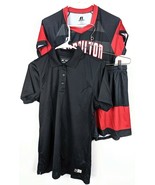 Womens Morrilton Soccer Jersey Medium Polo Shorts Lot Black Red 26 - $480.74 MXN