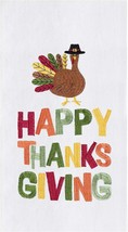 Gallerie Ii &quot;Happy Thanksgiving&quot; Turkey Towel Thanksgiving Holiday Decor - £8.75 GBP