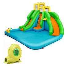 Kids Inflatable Water Park Bounce House with 480W Blower - Color: Blue - £382.19 GBP