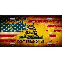 Don&#39;t Tread On Me US Flag Novelty Metal License Plate - £7.06 GBP