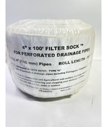 4” x 100’ Long Roll Filter Fabric Drain Guard Sock For Perforated Pipe - $23.75