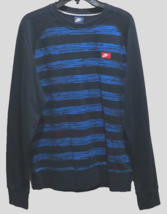 Nike Blue Label Black Sweatshirt Fleece Pullover Vintage 90s Lines 2-Sid... - £13.37 GBP