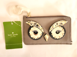 kate spade New York Owl Poppy Star Bright cityscape Wallet Gray NWT WLRU5197 - £39.53 GBP