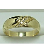 Vintage 10k Yellow Gold 5 Diamond Wedding Ring Sz 12.5 Men&#39;s Anniversary... - £235.98 GBP