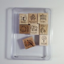 Stampin Up Very Punny Rubber Stamp Set Wood Mounted Humor 8 Stamps - £8.80 GBP