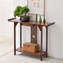 Elegant Edges Rustic Wood Narrow Console Table Hall Table Side Stand Shelf 32&quot; - £97.29 GBP