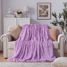 Soft Shaggy Faux Fur Blanket Throw Blanket 50&quot; x 60&quot;, Fluffy Cozy Luxury - £35.17 GBP
