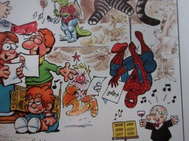 1985/1986 comic strip poster:Marvel Spider-man,Captain America,Groo,Mickey Mouse - $61.88