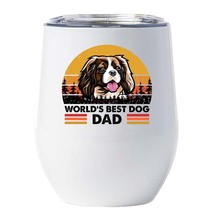 World&#39;s Best Cavalier King Dog Dad Wine Tumbler 12oz Cup Gift For Dog Pe... - £17.84 GBP
