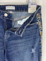Knox Rose Women&#39;s Size 8 Blue Denim Jeans Ankle Straight Embroidered Stripes NWT - £14.36 GBP