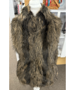 Orvis Women&#39;s M Vest Faux Fur Waistcoat Brown Strip Dk Brown, Lined Faux... - €40,62 EUR