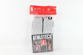 NOS Vintage 90s Mens 10-13 Pack of 6 Over the Calf Tube Socks Gray Cotton USA - £55.62 GBP