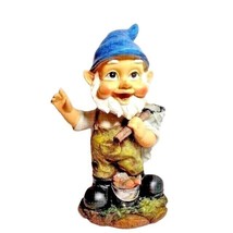 Gnome Fisherman Bobblehead Stoneware Fishing Net Fish Bucket 8.5&quot; New Ho... - $16.97