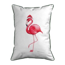 Betsy Drake Flamingo Santa Large Pillow 16x20 - £42.71 GBP