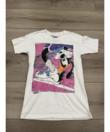 Vintage 90s Disney Prince Goofy Tennis White Tee Single Stitch Disney Si... - $49.49