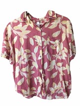 Stars Above Womens Shirt Lyocell Floral Print Short Sleeve Button Up Sleep Large - £15.87 GBP