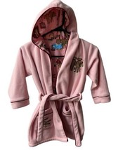 Nick and Nora Girls Size 6 Pink Sock Monkey Belted Hooded Fleece Robe - $16.46