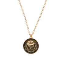 NEW Chalice Necklace fashion jewelry metal charm 18.5 inch chain goldtone - £3.91 GBP