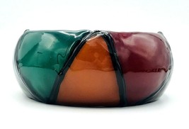 Vintage 80&#39;s Painted Enamel 1.5&quot; Wide Bangle Bracelet - $19.80