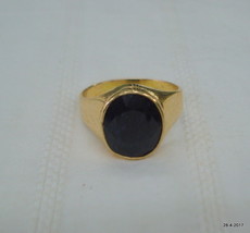 vintage 18kt gold ring sapphire gemstone ring handmade gold jewelry - $925.65