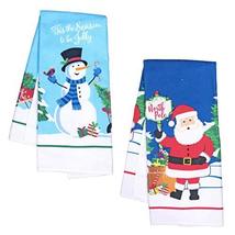 Christmas Towels Set of 2 / Decorative Christmas Kitchen Towels / Hand T... - $7.41