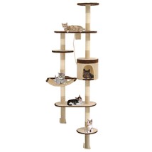 Cat Tree with Sisal Scratching Posts Wall Mounted 194 cm - £71.60 GBP