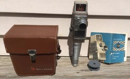 Vtg handheld bell &amp; howell 8mm movie camera electric eye carry case manu... - €52,51 EUR