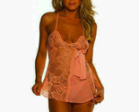 LACE BABY DOLL WITH ADJUSTABLE STRAPS &amp; MATCHING G-STRING PANTIES SET MANGO - $14.99