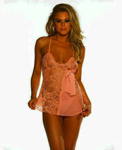 LACE BABY DOLL WITH ADJUSTABLE STRAPS &amp; MATCHING G-STRING PANTIES SET MANGO - £11.79 GBP