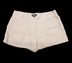 Bebe Ivory Linen Blend Low Rise Stretch Classic Shorts Women&#39;s Size 4 - £6.75 GBP
