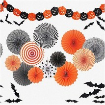 Festive Fall Fun Pack: DIY Paper Fan Decorations, Pumpkin Party Banner, 3D Bat W - $32.66