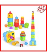 19-Piece Colorful Stacking Cups Set - Educational Toys for Toddlers 1-3 - $678.97 MXN