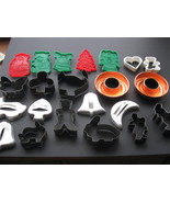 Assortment of 20 Cookie Cutters and 2 Small Ring Molds - 22 Baking Acces... - £19.65 GBP