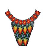 Colombian Beaded Necklace, Medicine necklace, Statement necklace,Rainbow... - $122.50
