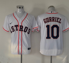 Men’s Yuli Gurriel #10 White Astros Button-Up Baseball Jersey Uniform - $45.00