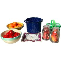 American Girl Kit&#39;s Produce &amp; Preserves &amp; Lunch Box Tin Picnic Basket Food Items - £62.17 GBP