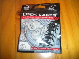 Lock Laces Original Elastic No Tie Shoe Laces Gray New - $8.09
