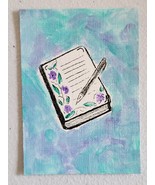 Lets Journal ACEO 2.5&quot; x 3.5&quot; Original  Mixed Media Acrylic Painting Min... - £3.86 GBP