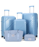 5 Piece Luggage Sets, PP Hardside Luggage Suitcase Set with Portable Tra... - €77,95 EUR